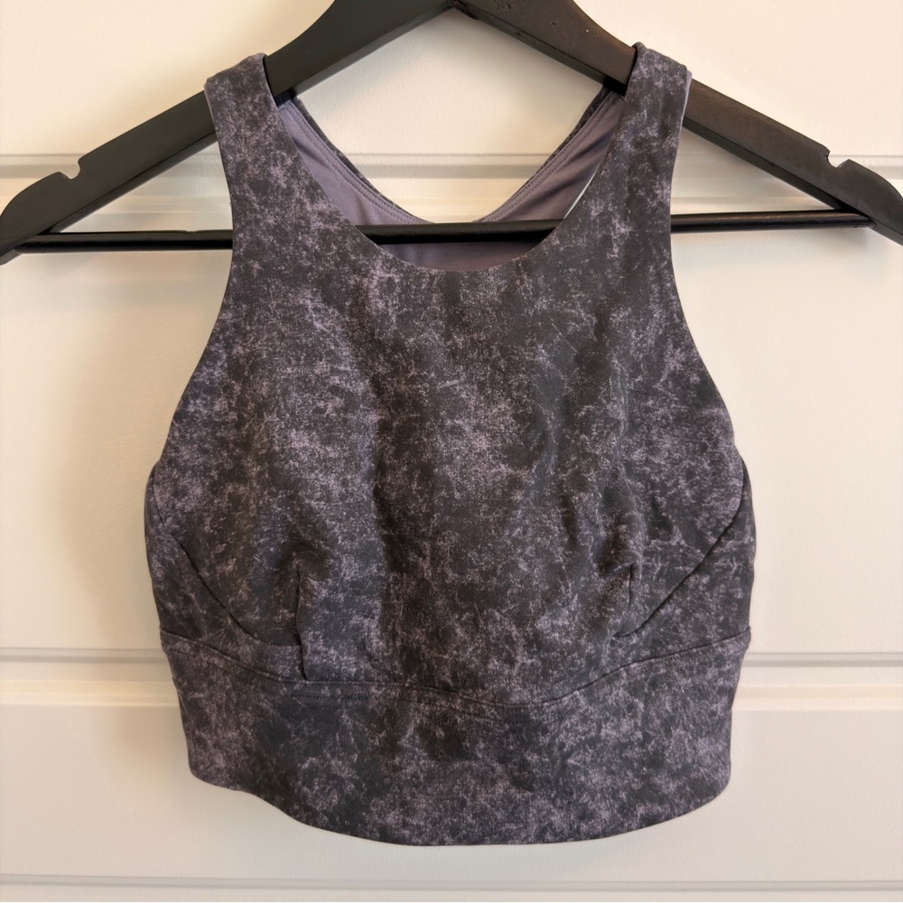 lululemon athletica Gray Marble High-Neck Sports Bra